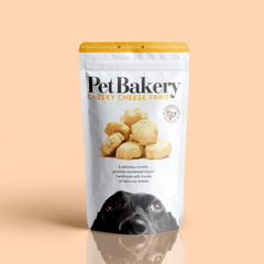 Packaging for Cheeky Cheese Paws by the Pet Bakery